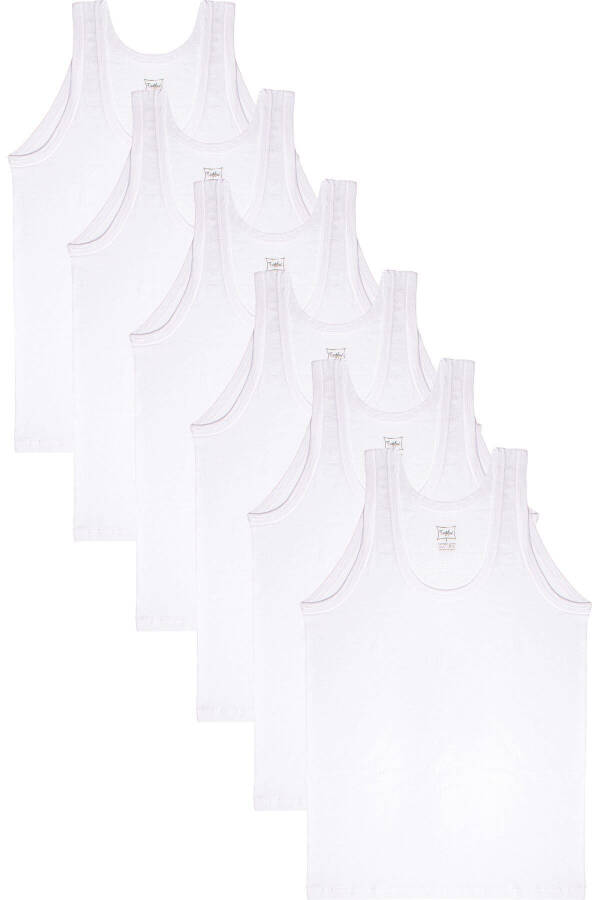 6 Pack Classic White Men's Undershirt - 7