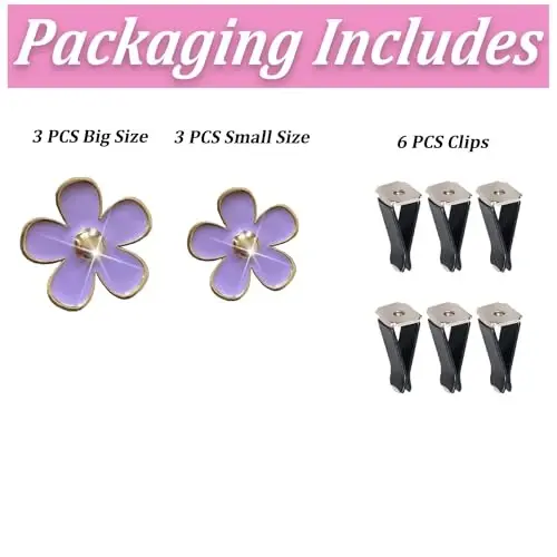 6 Pack Colorful Daisy Flower Car Air Vent Clips Car Air Outlet Freshener Clip for Car Interior Decoration Accessories (Purple) - 3