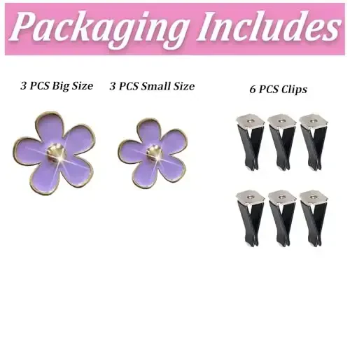 6 Pack Colorful Daisy Flower Car Air Vent Clips Car Air Outlet Freshener Clip for Car Interior Decoration Accessories (Purple) - 3