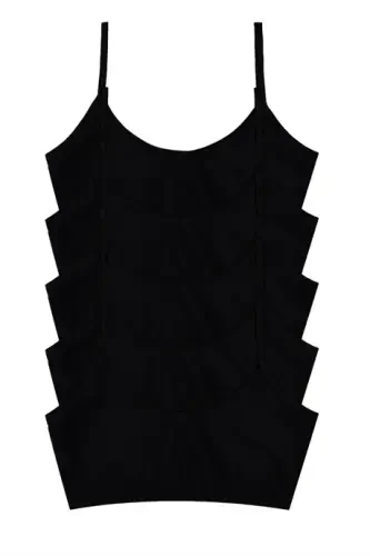 6-Pack Girls Black Padded Training Bras - 1