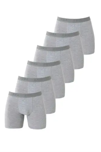 6-Pack Gray Men's Boxer Briefs with Stretch Fabric - 1