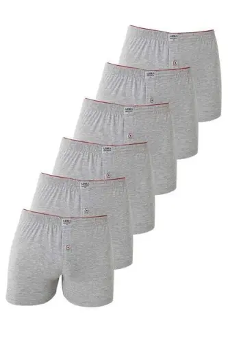 6-Pack Gray Men's Combed Cotton Towel-Waist Boxer Briefs 100% Cotton - BÜYÜKBEDENIZ (1)