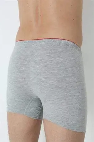 6-Pack Gray Men's Combed Cotton Towel-Waist Boxer Briefs 100% Cotton - 8