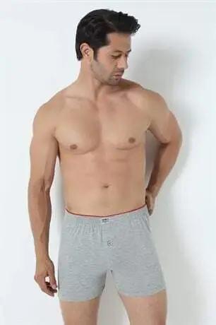 6-Pack Gray Men's Combed Cotton Towel-Waist Boxer Briefs 100% Cotton - 9