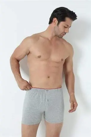 6-Pack Gray Men's Combed Cotton Towel-Waist Boxer Briefs 100% Cotton - 10