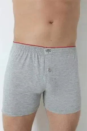 6-Pack Gray Men's Combed Cotton Towel-Waist Boxer Briefs 100% Cotton - 6