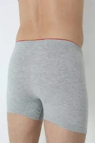 6-Pack Gray Men's Combed Cotton Towel-Waist Boxer Briefs 100% Cotton - 8