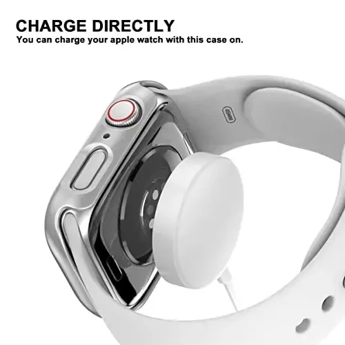 6 Pack Hard PC Case Apple Watch Series 9 8 7 41mm bilan mos keladi, Temperli Shisha Ekran Himoyachisi bilan, Rontion Ultra-yupqa Chizilishga chidamli To'liq Himoya Bumper iWatch 41mm Aksessuarlari uchun - 5