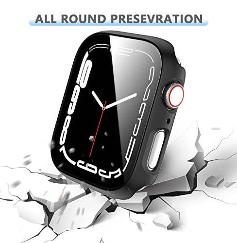 6 Pack Hard PC Case with Tempered Glass Screen Protector for Apple Watch 44mm SE(2nd Gen) Series 6/SE/5/4, Rontion Scratch Resistant Full Protective Bumper Cover for iWatch 44mm Accessories - 3