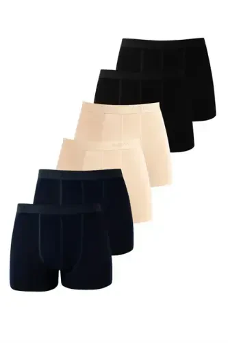 6-Pack Men's Cotton Lycra Stretch Fabric Colorful Boxer - 1