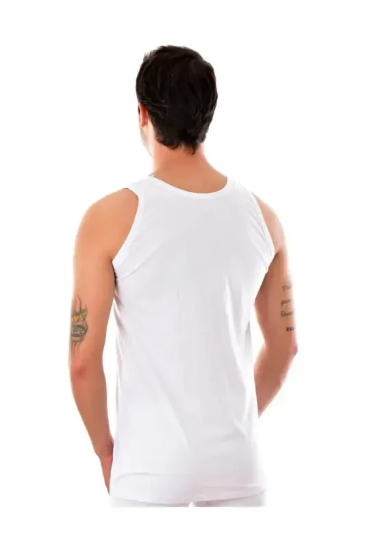 6 Pack Men's Cotton Undershirts White - 2