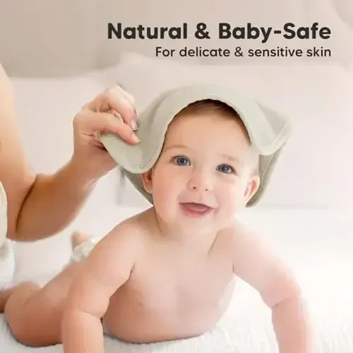 6-Pack мягкие детские салфетки для мытья, вискоза из бамбука - для детей, полотенца для новорожденных, детский душ, многоразовое полотенце для лица для малышей, нежное для кожи, салфетки для умывания лица для младенцев, 10x10 (камень/голубь) - 5