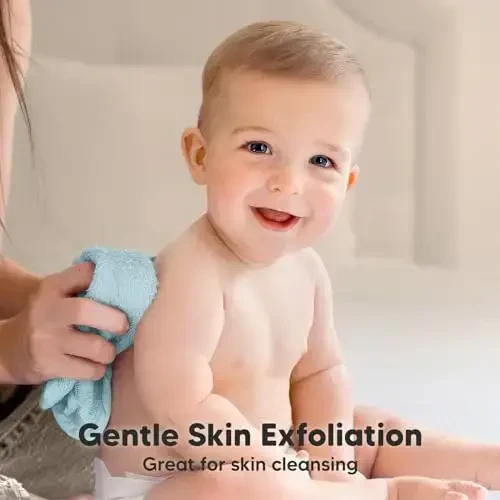 6-Pack мягкие детские салфетки, вискоза из бамбука - для детей, полотенца для новорожденных, детский душ, многоразовые салфетки для лица для малышей, нежные для кожи, салфетки для умывания лица для младенцев, 10x10 (Mellow) - 3