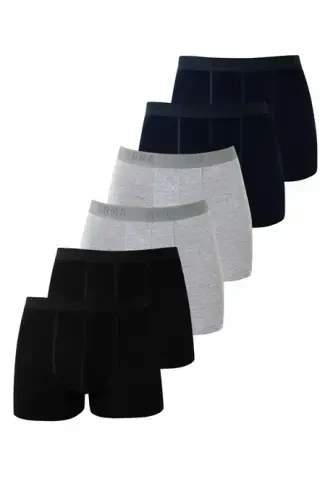 6 Pack Mixed Colors Men's Boxer Briefs Lycra Elastic Fabric Comfortable Cut - 8