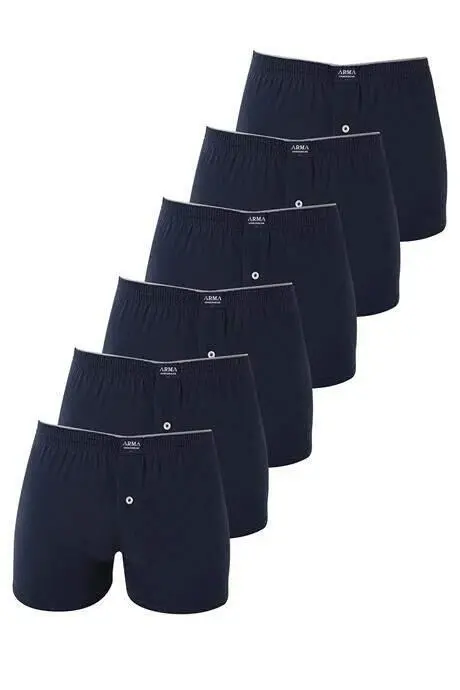 6 Pack Navy Blue Men's Penye Towel Waist Boxer %100 Cotton - 9
