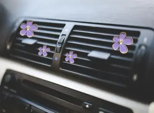 6 Pack Rangli ромашка gul avtomobil havo chiqarish klipslari Avtomobil ichki bezatish aksessuarlari uchun avtomobil havo chiqish freshener klipi (siyohrang) - 6