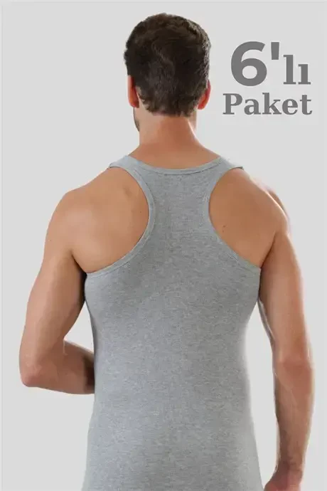 6-Pack серых мужских спортивных рамок Rambo 100% хлопковые трикотажные - 1