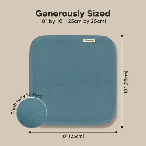 6-Pack Soft Baby Washcloths, Viscose from Bamboo - Kids, Newborn Bath Towels, Infant Shower, Toddler Reusable Face Towel, Gentle on Skin, Face Wash Cloths for Babies, 10x10 (Aegean Blue) - 4