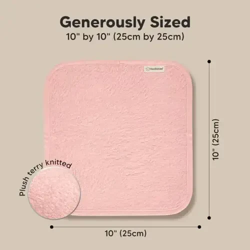 6-Pack Soft Baby Washcloths, Viscose from Bamboo - Kids, Newborn Bath Towels, Infant Shower, Toddler Reusable Face Towel, Gentle on Skin, Face Wash Cloths for Babies, 10x10 (Blush Pink) - 4