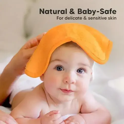 6-Pack Soft Baby Washcloths, Viscose from Bamboo - Kids, Newborn Bath Towels, Infant Shower, Toddler Reusable Face Towel, Gentle on Skin, Face Wash Cloths for Babies, 10x10 (Carrot) - 5