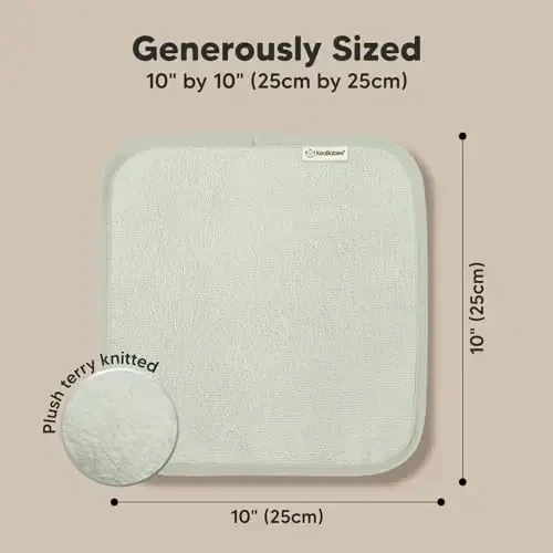 6-Pack Soft Baby Washcloths, Viscose from Bamboo - Kids, Newborn Bath Towels, Infant Shower, Toddler Reusable Face Towel, Gentle on Skin, Face Wash Cloths for Babies, 10x10 (Dove) - 4