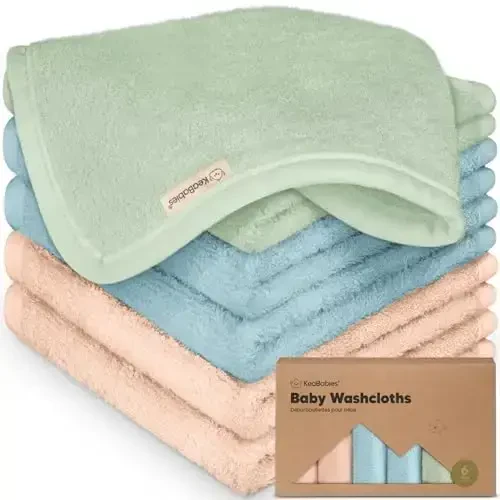 6-Pack Soft Baby Washcloths, Viscose from Bamboo - Kids, Newborn Bath Towels, Infant Shower, Toddler Reusable Face Towel, Gentle on Skin, Face Wash Cloths for Babies, 10x10 (Mellow) - MODAZONE