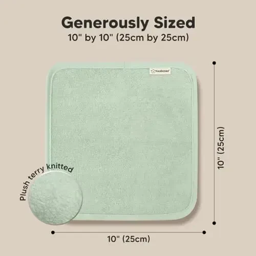 6-Pack Soft Baby Washcloths, Viscose from Bamboo - Kids, Newborn Bath Towels, Infant Shower, Toddler Reusable Face Towel, Gentle on Skin, Face Wash Cloths for Babies, 10x10 (Mellow) - 4