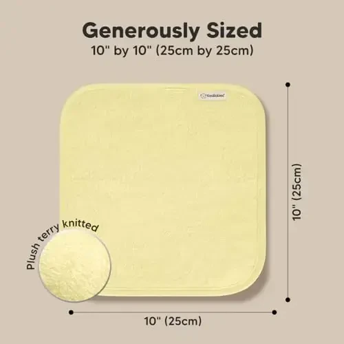 6-Pack Soft Baby Washcloths, Viscose from Bamboo - Kids, Newborn Bath Towels, Infant Shower, Toddler Reusable Face Towel, Gentle on Skin, Face Wash Cloths for Babies, 10x10 (Sunshine) - 4