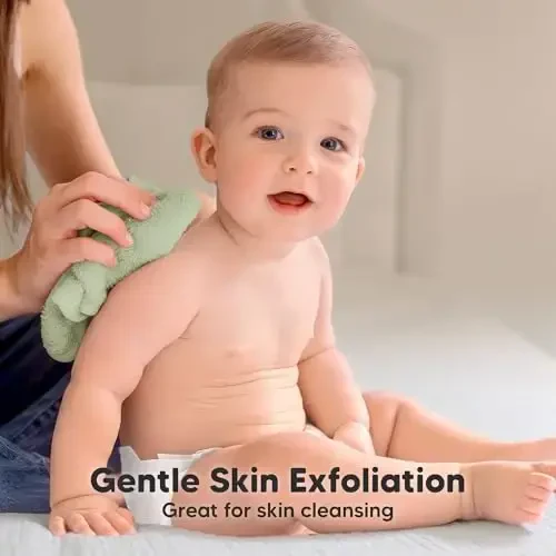 6-Pack Soft Baby Washcloths, Viscose from Bamboo - Kids, Newborn Bath Towels, Infant Shower, Toddler Reusable Face Towel, Gentle on Skin, Face Wash Cloths for Babies, 10x10 (Verde) - 3