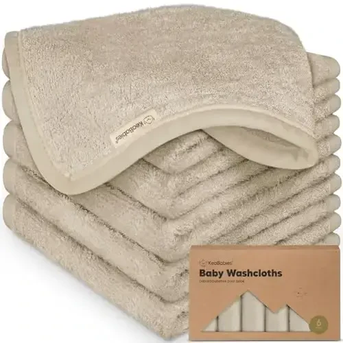 6-Pack Soft Baby Washcloths, Viscose from Bamboo - Kids, Newborn Bath Towels, Infant Shower, Toddler Reusable Face Towel, Gentle on Skin, Face Wash Cloths for Babies, 10x10(Earth Brown) - 1