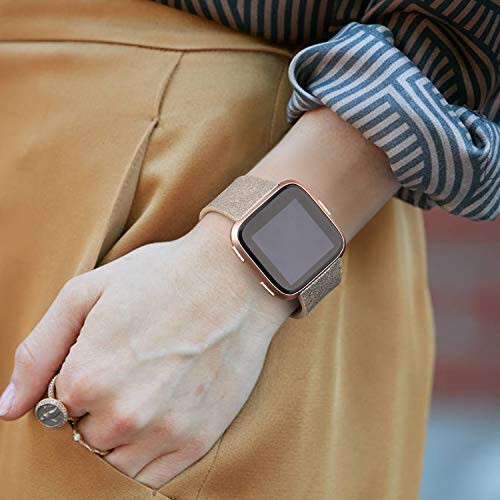 6 Pack Sport Bands Compatible with Fitbit Versa 2 / Versa/Versa Lite/Versa SE, Classic Soft Silicone Replacement Wristbands for Smart Watch Women Men ( B, Large) - 5