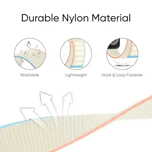 6 Pack Sport Nylon Loop Band Apple Watch Band 38mm 40mm 41mm 42mm 44mm 45mm 46mm 49mm ayollar va erkaklar uchun mos, iWatch Series 11/10/9/8/7/6/5/4/3/SE/Ultra uchun sozlanishi nafas oladigan o'ralgan tasmalar - MODAZONE (1)