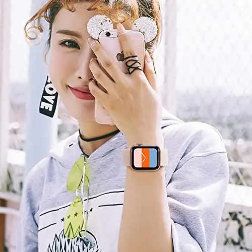 6 Pack Sport Nylon Loop Band Apple Watch Bands 38mm 40mm 41mm 42mm 44mm 45mm 46mm 49mm bilan mos keladi, Ayollar va erkaklar uchun sozlanishi nafas oladigan o'ralgan tasmalar iWatch Series 10/9/8/7/6/5/4/3/SE/Ultra - 4