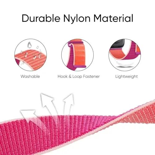 6 Pack Sport Nylon Loop Band Compatible with Apple Watch Band 38mm 40mm 41mm 42mm 44mm 45mm 46mm 49mm for Women Men, Adjustable Breathable Braided Straps for iWatch Series 11/10/9/8/7/6/5/4/3/SE/Ultra - 2
