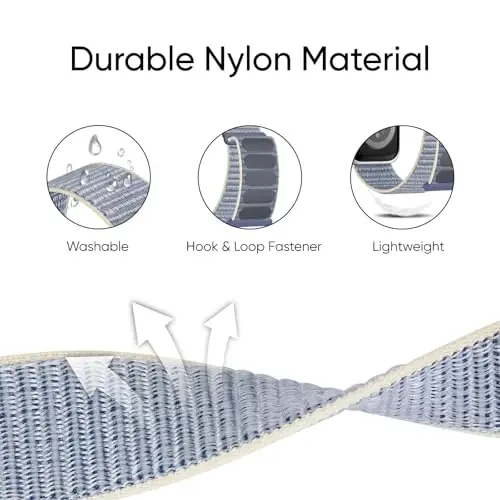 6 Pack Sport Nylon Loop Band Compatible with Apple Watch Bands 38mm 40mm 41mm 42mm 44mm 45mm 46mm 49mm for Women Men, Adjustable Breathable Braided Straps for iWatch Series 10/9/8/7/6/5/4/3/SE/Ultra - 1