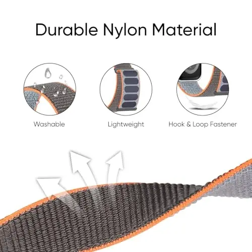 6 Pack Sport Nylon Loop Band Compatible with Apple Watch Bands 38mm 40mm 41mm 42mm 44mm 45mm 46mm 49mm for Women Men, Adjustable Breathable Braided Straps for iWatch Series 10/9/8/7/6/5/4/3/SE/Ultra - MODAZONE (1)