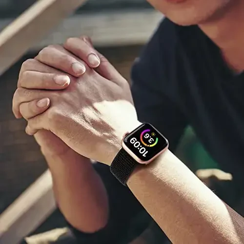 6 Pack Sport Nylon Loop Band Compatible with Apple Watch Bands 38mm 40mm 41mm 42mm 44mm 45mm 46mm 49mm for Women Men, Adjustable Breathable Braided Straps for iWatch Series 10/9/8/7/6/5/4/3/SE/Ultra - 3