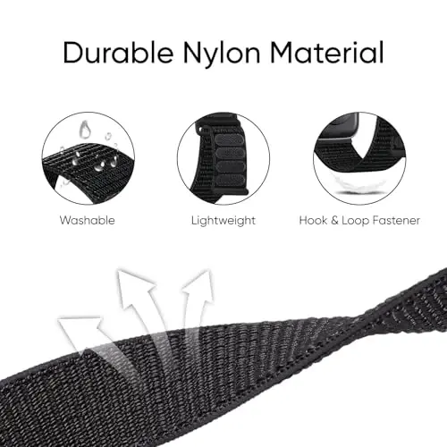 6 Pack Sport Nylon Loop Band Совместим с ремешками Apple Watch 38mm 40mm 41mm 42mm 44mm 45mm 46mm 49mm для женщин и мужчин, регулируемые дышащие плетеные ремешки для iWatch Series 10/9/8/7/6/5/4/3/SE/Ultra - MODAZONE (1)