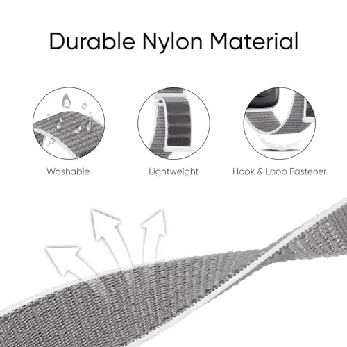 6 Pack Sport Nylon Loop Band Совместим с ремешками Apple Watch 38mm 40mm 41mm 42mm 44mm 45mm 46mm 49mm для женщин и мужчин, регулируемые дышащие плетеные ремешки для iWatch Series 10/9/8/7/6/5/4/3/SE/Ultra - 6