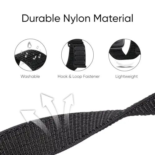 6 Pack Sport Nylon Loop Band Совместимый с Apple Watch Bands 38mm 40mm 41mm 42mm 44mm 45mm 46mm 49mm для Женщин и Мужчин, Регулируемые Дышащие Плетеные Ремешки для iWatch Series 10/9/8/7/6/5/4/3/SE/Ultra - HONEYSTRAPER