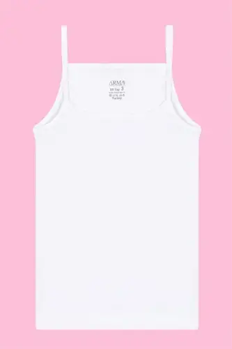 6 Pack Toddler Girls' Tank Top - Racerback, White, 100% Cotton Rib - 2