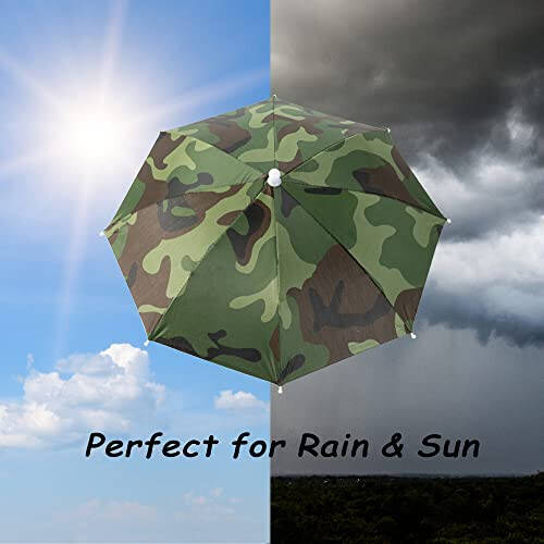 6 Pack Umbrella Hat Rainbow Umbrella Hat for Kids Adult Women, Colorful Umbrella Hat Rainbow Head Umbrella Cap for Sun 20 Inch Diameter Folding Waterproof Elastic Fishing Rain Hats for Outdoor Party Beach Hiking (Red) - 4