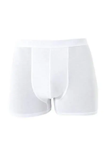 6 Pack White Men's Boxer Briefs Stretchy Lycra Fabric - 5