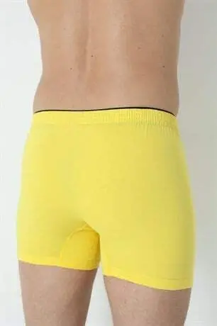 6 Pack Yellow Men's Cotton Jersey Waistband Boxer %100 Cotton - 8