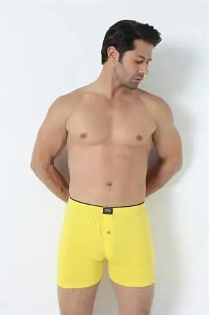 6 Pack Yellow Men's Cotton Jersey Waistband Boxer %100 Cotton - 11