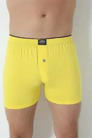 6 Pack Yellow Men's Cotton Jersey Waistband Boxer %100 Cotton - 6