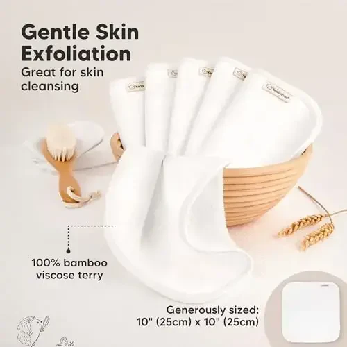 6-пачка детских мочалок - мягкая вискоза, полученная из бамбука, мочалка для детей, мочалки для детей, мочалка для новорожденных, детей, банные полотенца для детей, полотенце для лица, салфетки для лица для умывания (белые) - 4