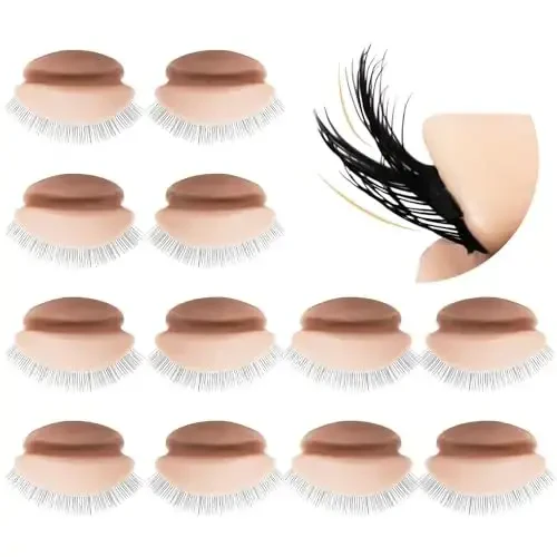 6 Pairs of Embagol Double-layer Replacement Eyelids Replaced Eyelids for Lash Extension Practice Lash Mannequin Head Training for Beginners - 1