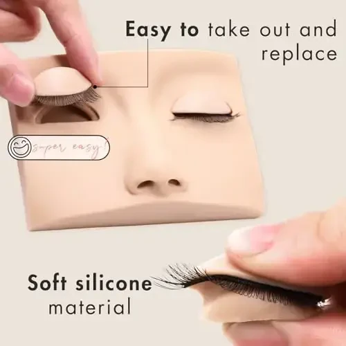 6 Pairs of Embagol Double-layer Replacement Eyelids Replaced Eyelids for Lash Extension Practice Lash Mannequin Head Training for Beginners - 6