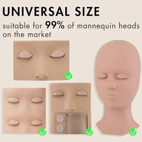 6 Pairs of Embagol Multifunction Replaced Eyelids Makeup for Training Head Removable Realistic Eyelids Eyelash Training - 4